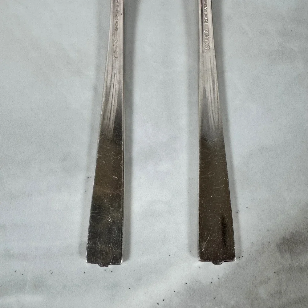 Set of 2 Oneida Nobility Plate Silver‎ Plated Dinner Forks Caprice Floral